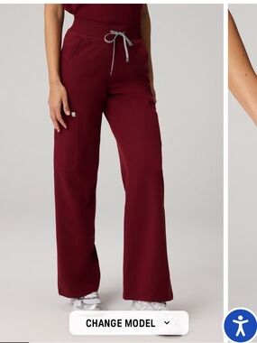 Figs Casma Technical Connection Maroon Scrub Pants Extra Large